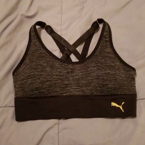 Black and grey puma sportsbra, size S
